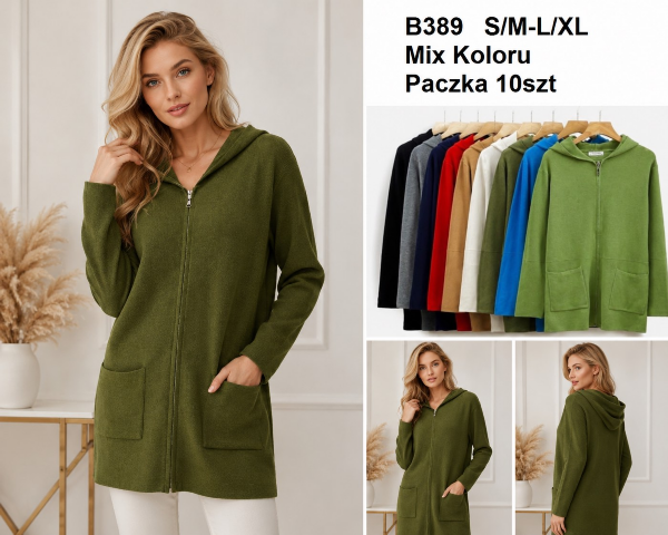 Bluza damska Roz S/M-L/XL, Mix Kolor .Paczka 10 szt.